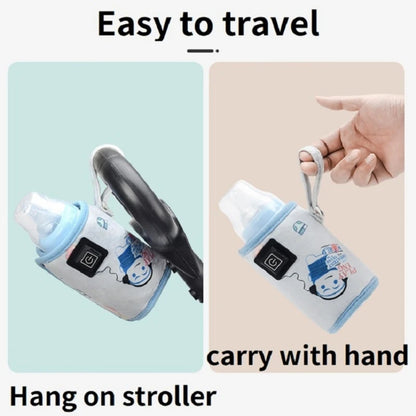 Portable USB Baby Bottle Warmer Travel Milk Warmer Infant Feeding Bottle Heated Cover Insulation Thermostat  Heater Dropshipping