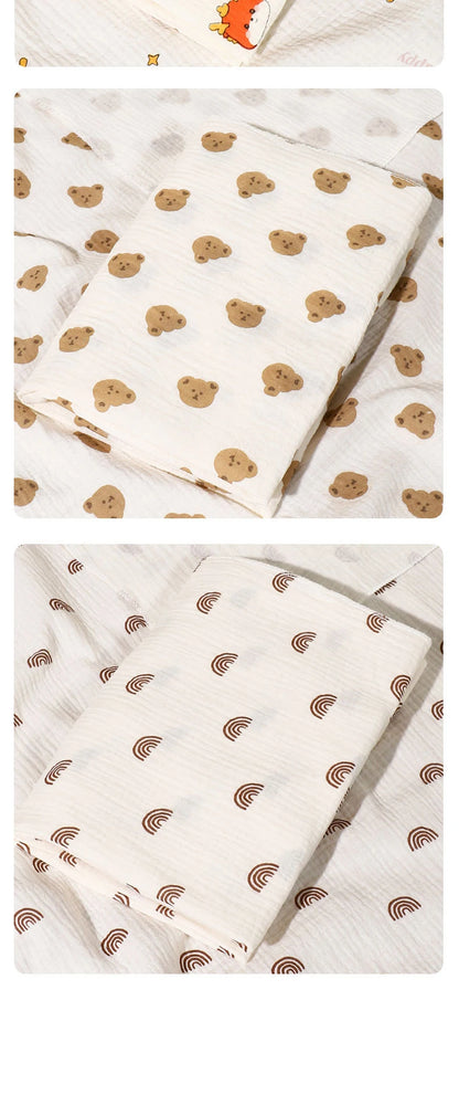 2-Piece 80x80cm Cotton Muslin Baby Receiving Blankets - Newborn Swaddle & Bath Towels