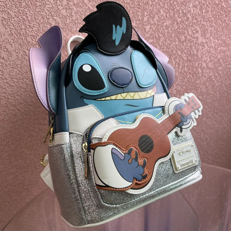 Original Disney Stitch Loungefly Backpack Cute Cartoon Embroidered Design Backpack Fresh And Casual Mini Backpack Women's Bag