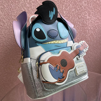 Original Disney Stitch Loungefly Rucksack Niedlicher Rucksack mit Cartoon-Stickerei-Design Frischer und lässiger Mini-Rucksack Damentasche