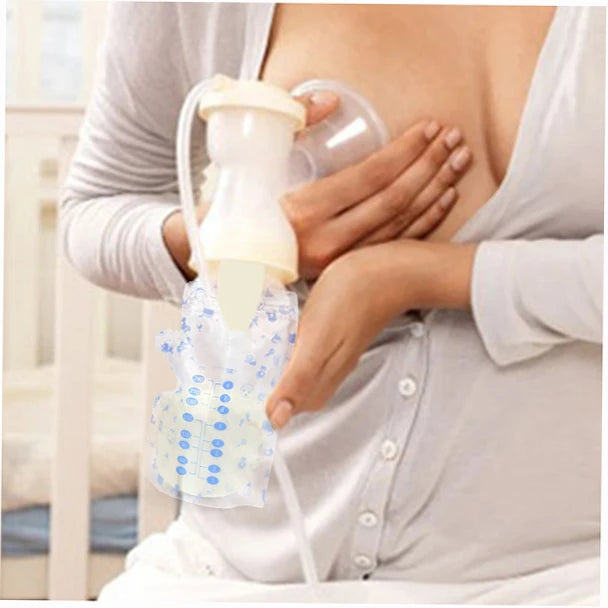 100 Pcs BPA-Free Breast Milk Storage Bags - 240ML Safe Freezing Container