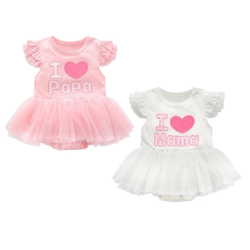 Newborn Baby summer bodysuit infant girls princess dress baby christening baptism gown party wedding 0-3 3-6 6-9 months bodysuit