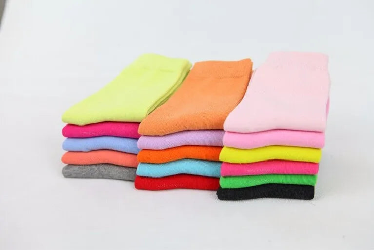 20 Pieces Children’s Socks - High Quality Cotton Candy Colors for Kids (1-9 Years)