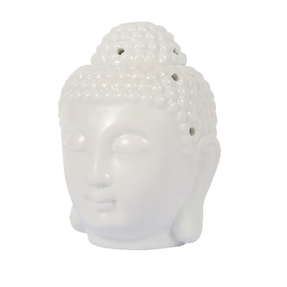 Buddha-Kopf-Brenner für ätherische Öle, Wachsschmelzbrenner, Aromatherapieofen, Keramik-Öldiffusor, Teelichthalter, Ornament