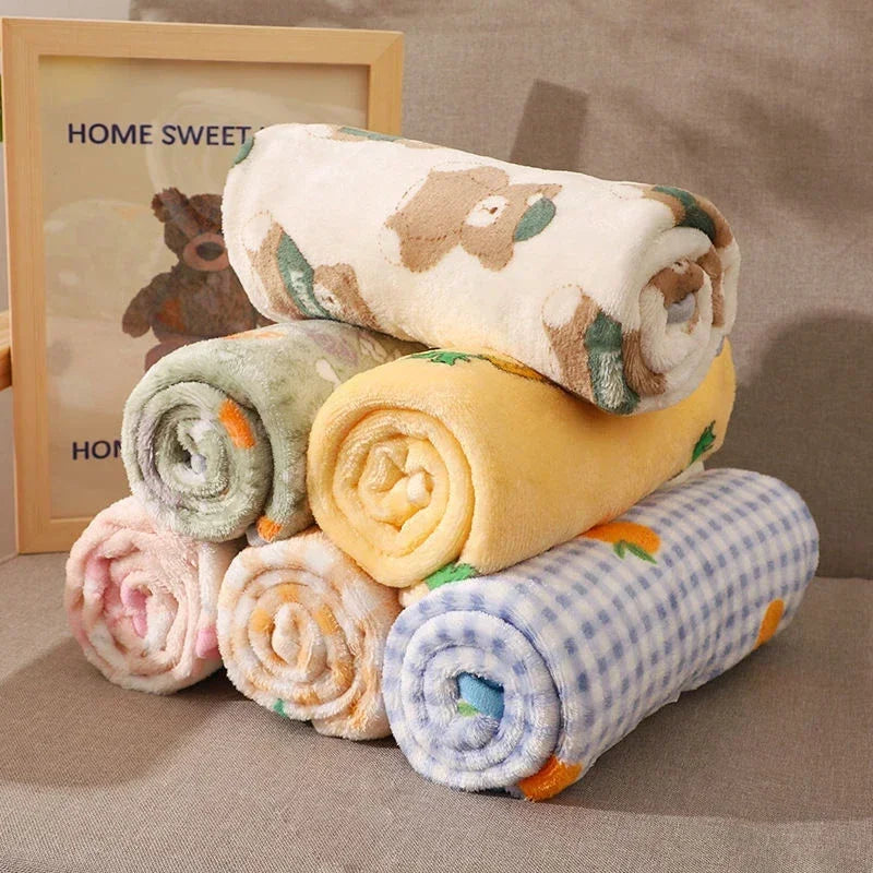 70*100cm Newborn Baby Swaddle Blanket Muslin Solid Color Cute Soft Printed Baby Wrap Quick Drying Baby Bath Towel for Boys