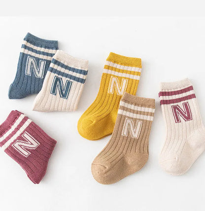 Baby Stuff Boy Girl Newborn Soft Letter Long Socks Children Fashion Casual Socks Cotton Toddler Kids Accessories Infant Clothes