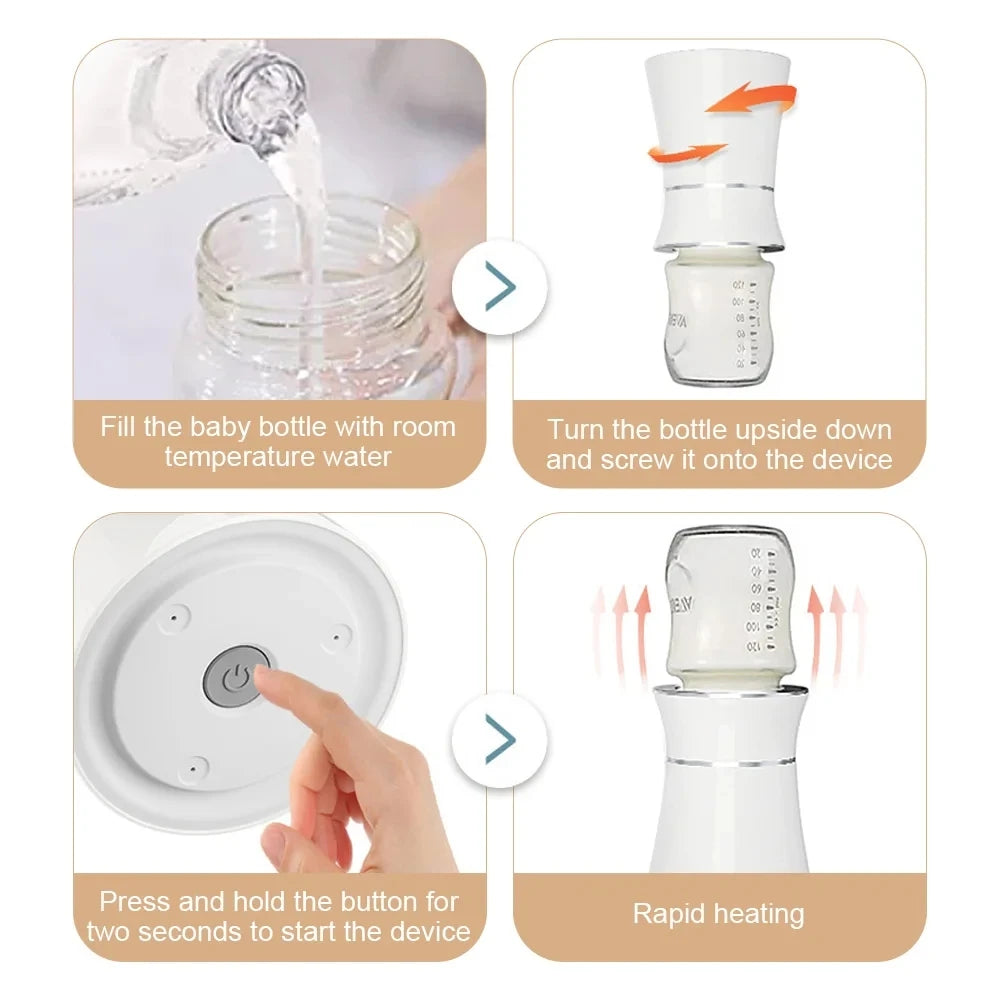 Tragbarer Flaschenwärmer für Muttermilch und Säuglingsmilch, 8800 mAh, USB-Aufladung, schnelles Aufheizen und Auftauen, kabelloser Baby-Wasserwärmer