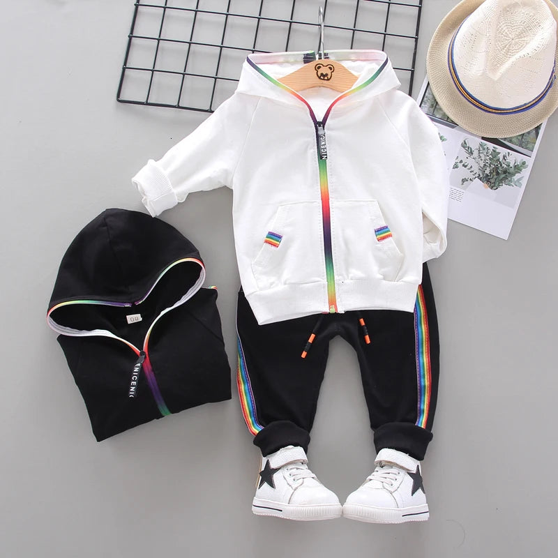 Spring Autumn Baby Girl Clothes Suit Boys Outfits Children Hooded Jacket Pants 2Pcs/Sets Toddler Sports Costume Kids Tracksuits