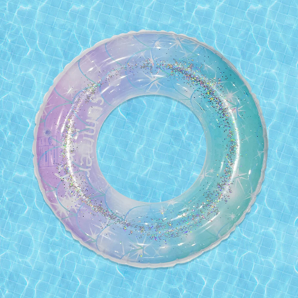 1pc Pailletten Starry Sky Schwimmen Ring Verdickt PVC Aufblasbare Schwimmen Kreis Für Strand Pool-Partys