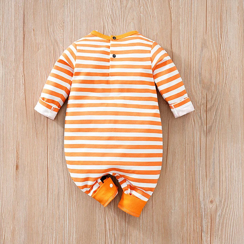 Babykleidung, süßer Cartoon-Fuchs-Druck, bequem und weich, 0-18 Jungen und Mädchen, Frühling und Herbst, langärmeliger Baby-Overall