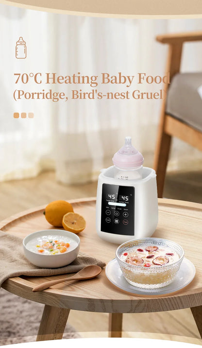 Baby Bottle Warmer & Sterilizer 6-in-1Multifuntion Breast Milk Warmer Accurate Temperature Control Baby Bottle Heater