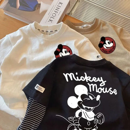 2024 Toddler Mickey Mouse Cartoon Long Sleeve T-Shirt - Cotton Tops for Kids (1-8 Years)