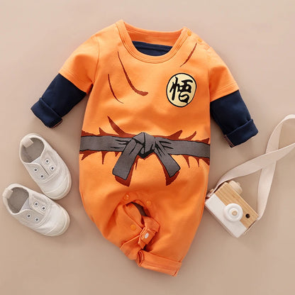 Frühling und Herbst Neugeborenenkostüm Rollenspiel Anime-Stil Coole Baumwolle Bequeme weiche Mädchen Jungen Langarm Baby Body