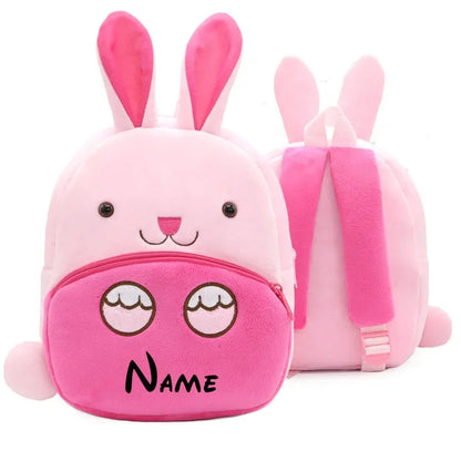 Personalised Toddler Backpack custom name bag for Boy and Girl Cute Soft Plush Toddler Bag Animal Cartoon Small Mini Backpack Fo