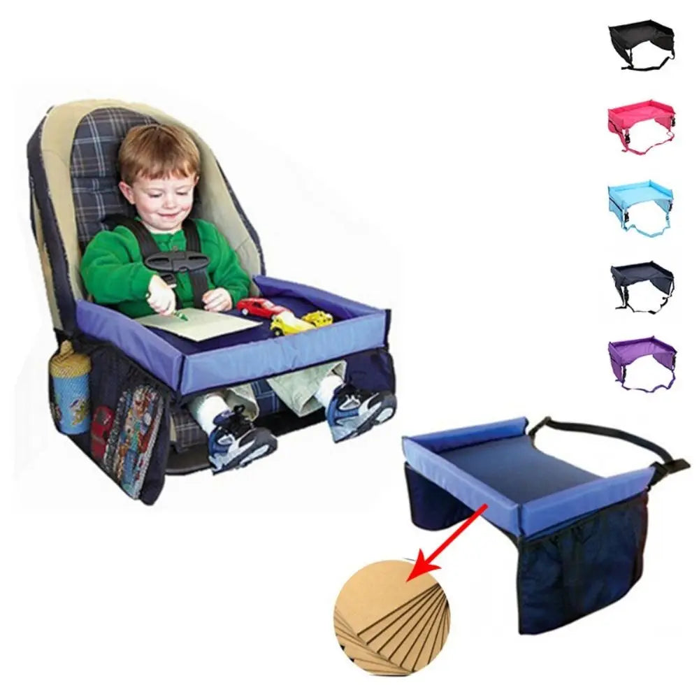 Table Waterproof Desk Drawing Board Storage Baby Car Seat Tray Stroller Kids Toy Food Holder Car Child Table Storage Snack Tray