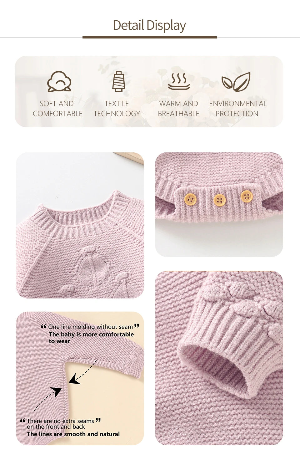 Baby Bodysuits Clothes Spring Autumn Long Sleeve Knit Newborn Girls Solid Onesie Outfits 0-18m One Piece Winter Infant Jumpsuits