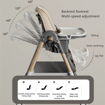 Raised baby dining chair, children's multifunctional foldable dining chair, convenient baby eating dining chair, baby recliner