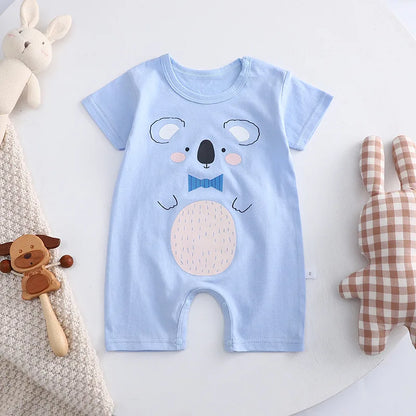 0-2 Years Infant Toddler Rompers Cotton Summer Baby Boys Thin Rompers Short Sleeve Newborn Cartoon Baby Girls Bodysuit