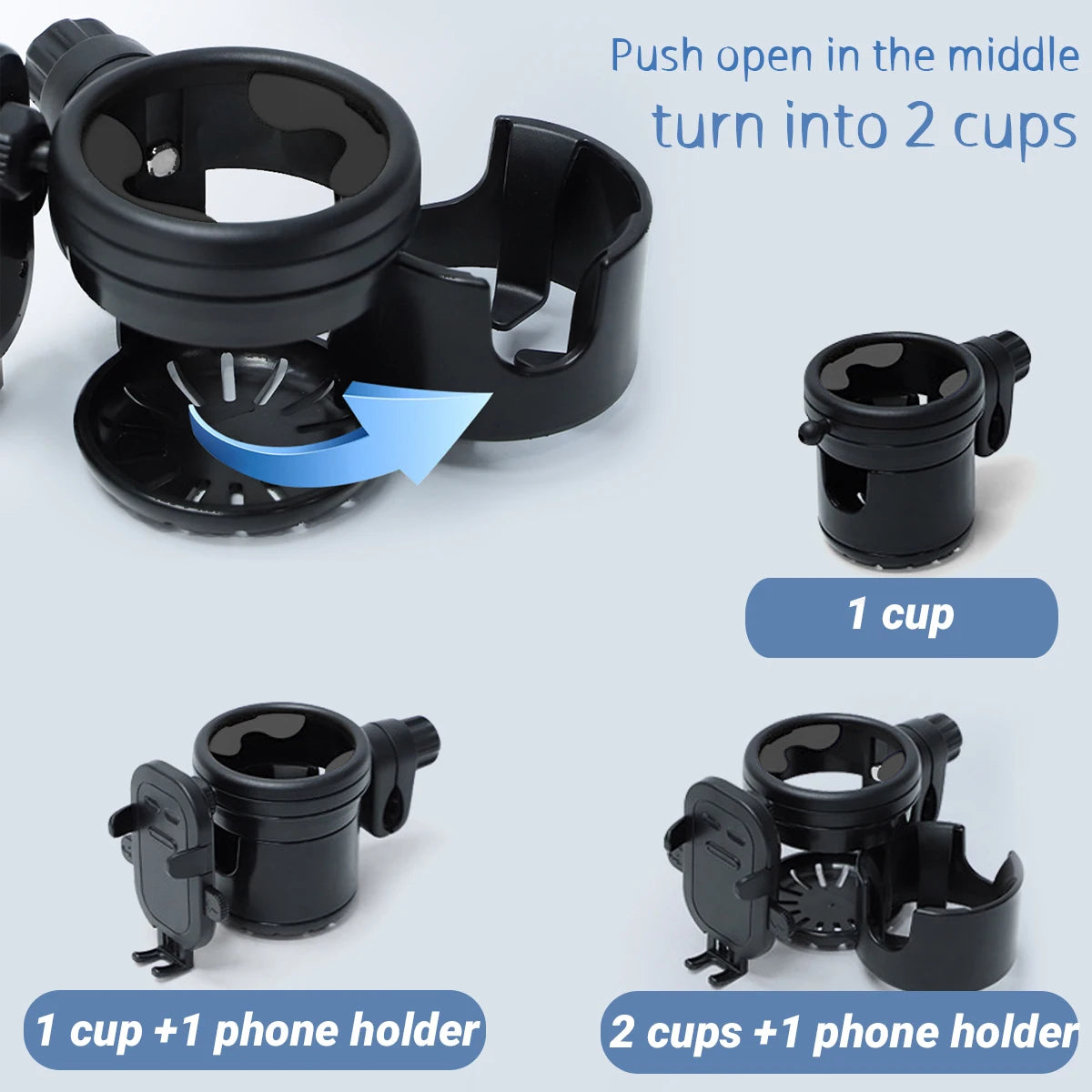 Baby stroller cup holder universal rotatable phone holder mobile in stroller children pram coffee drink water bottle holders