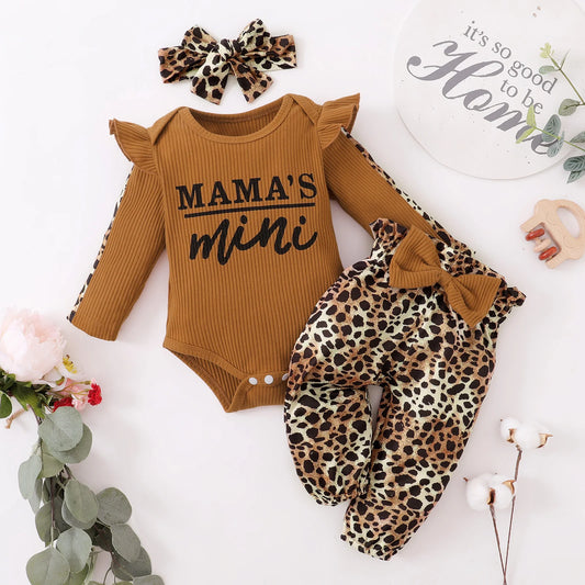 0-24M Newborn Infant Baby Girls Ruffle T-Shirt Romper Tops Leggings Pant Outfits Clothes Set Long Sleeve Fall Winter Clothing