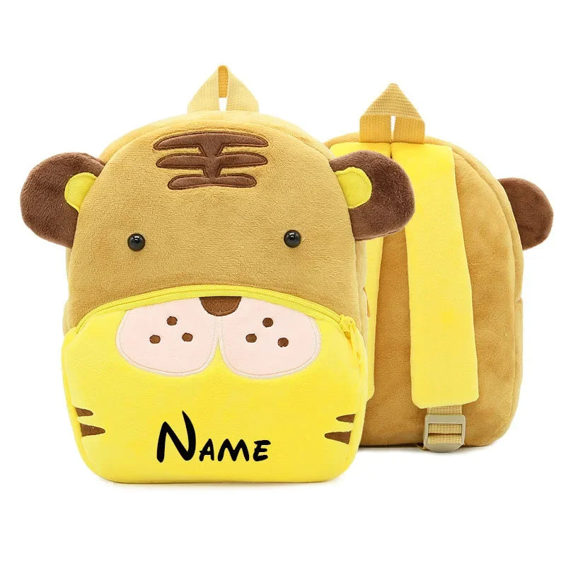 Personalised Toddler Backpack custom name bag for Boy and Girl Cute Soft Plush Toddler Bag Animal Cartoon Small Mini Backpack Fo