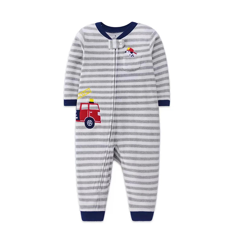 Winter Baby Kleidung Pyjamas Junge Mädchen Warme Säuglingsspielanzug Herbst Reißverschluss Fleece Overall Tier Overall Kleidung 9 12 18 24 Monate