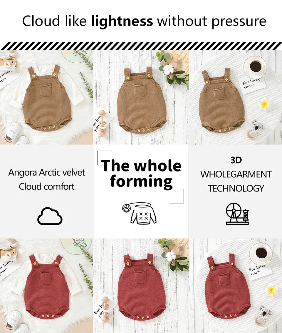 Breathable Knitted Sleeveless Newborn Baby Boys & Girls Summer Rompers Soft Infant Bodysuit Jumpsuit For 0-18M Toddler Sleepsuit