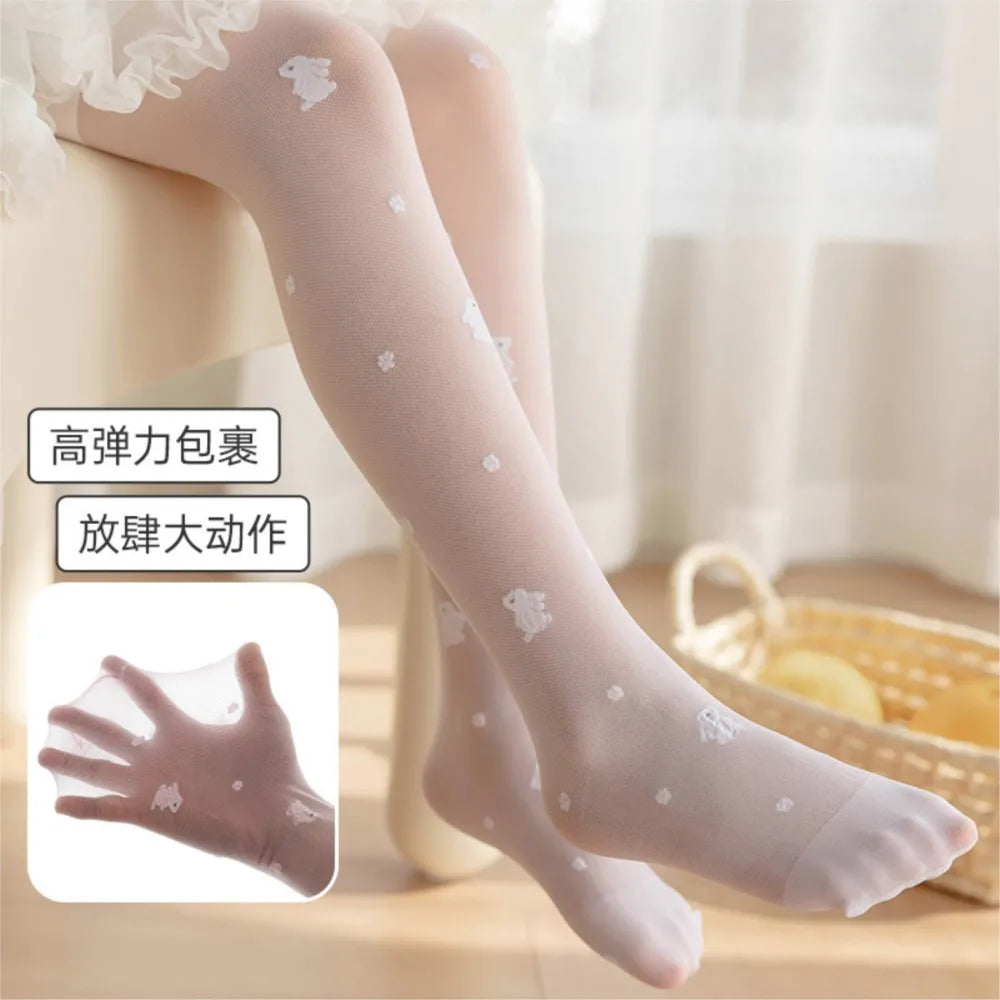 Summer thin children Tights girls stockings baby rabbit anti-mosquito sox leggings hook silk stocking dance pantyhose