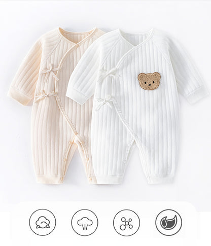 Jungen Mädchen Bodysuit Neugeborenen Onesie Kleidung Baumwolle Kleinkind Home Wear 0-6M Verdickte Frühlings- und Herbstkleidung