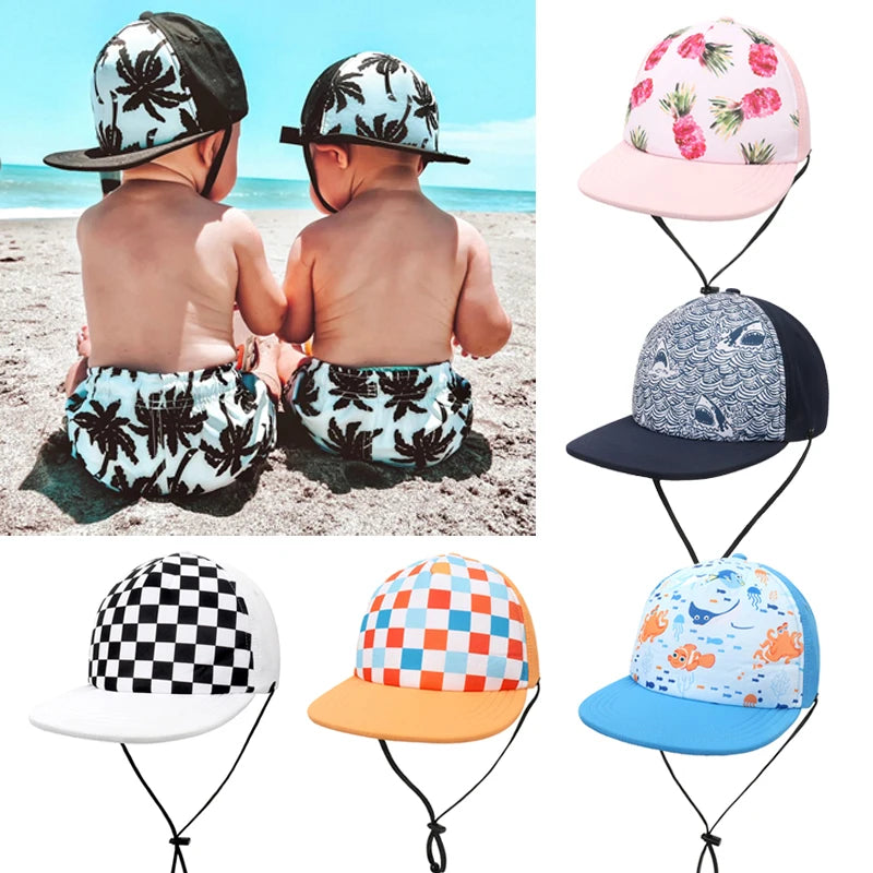 Summer Baby Cap Quick-dry Beach Kids Sun Hats for Girls Boys Accessories Adjustable Snapback Hat Children Baseball Caps 6M-10Y