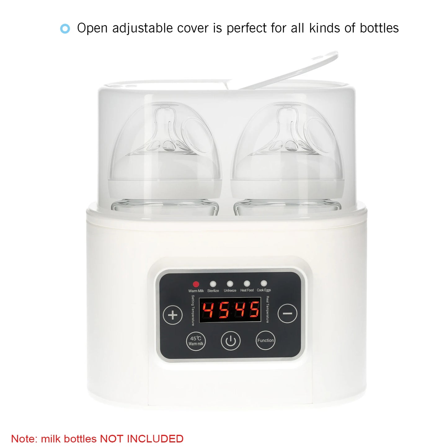 Baby Bottle Warmer 5-in-1 Digital Baby Food Heater with Timer Digital Display Double Bottle Steam Sterilizer Defrosting Warmer