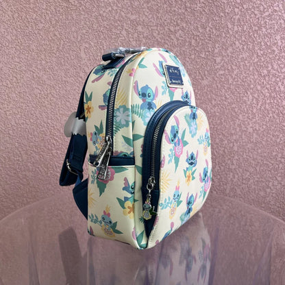 Original Disney Stitch Loungefly Backpack Cute Cartoon Embroidered Design Backpack Fresh And Casual Mini Backpack Women's Bag