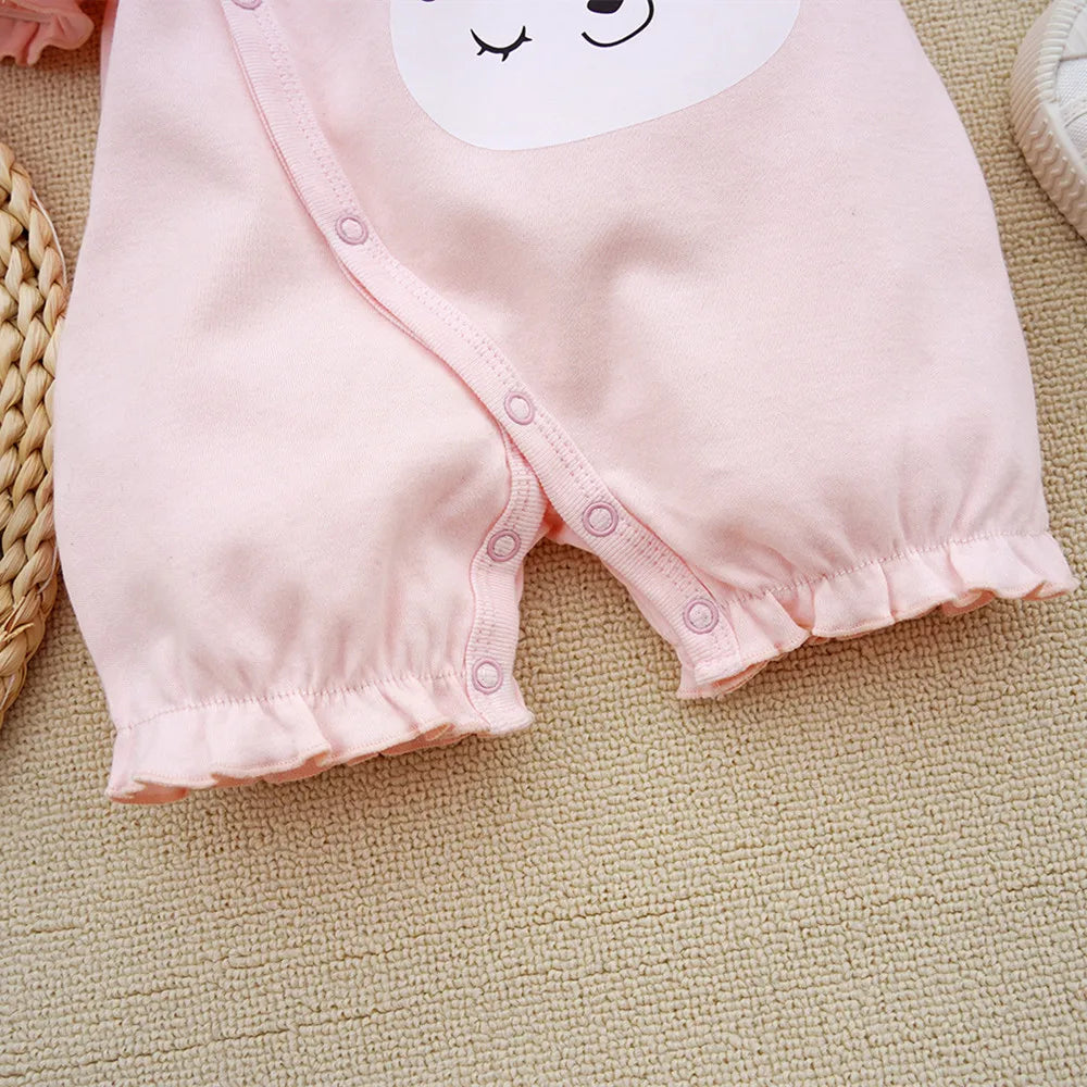 3-18M Sommerkleidung für Baby Mädchen Kurzarm Kleinkinder süße Baumwollspielanzug Baby Jungen Kleidung Druck Boutique Kleidung Onesie