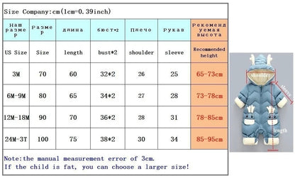 Neugeborenen Warme Baby mantel Winter Mit Kapuze Strampler Dicken Overall Overalls Schneeanzug Kinder Jungen Kleidung kinder kleidung DropShipping