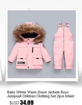 winter snow overalls baby wear clothing clothes snowsuit duck down jacket for kids girl coat Park infant overcoat boy jumpsuit