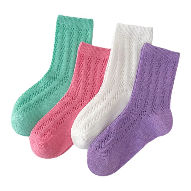 Neue Kindersocken aus weicher Baumwolle mit hoher Elastizität, Säuglings- und Kleinkindsocken, schöne helle Farbe, lässige Ausflugssocken, atmungsaktive Socken, 1–12 Jahre