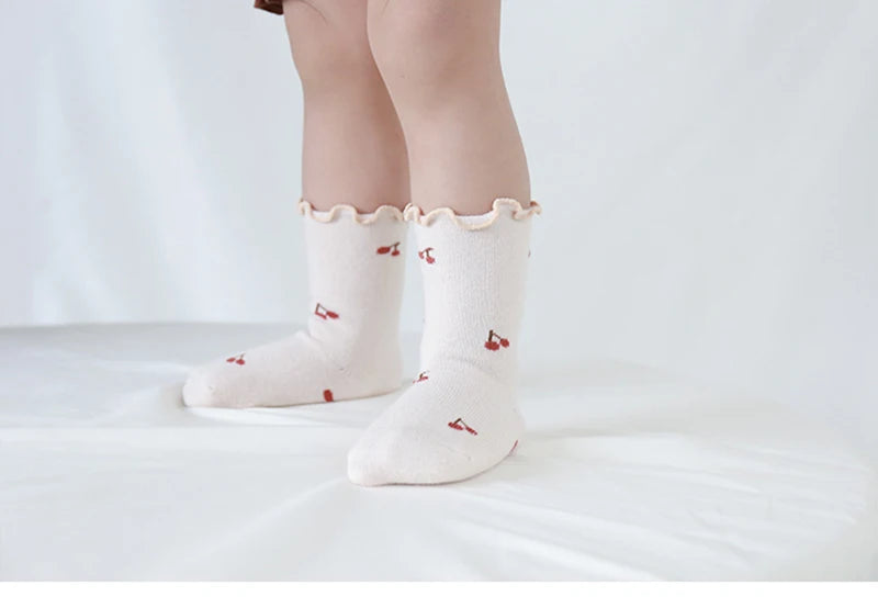 3 Paar rutschfeste Baby-Laufsocken mit Blumenmuster für Kinder, Kleinkinder, 0–5 Jahre, elastische kurze Schlauchsocken für alle Jahreszeiten