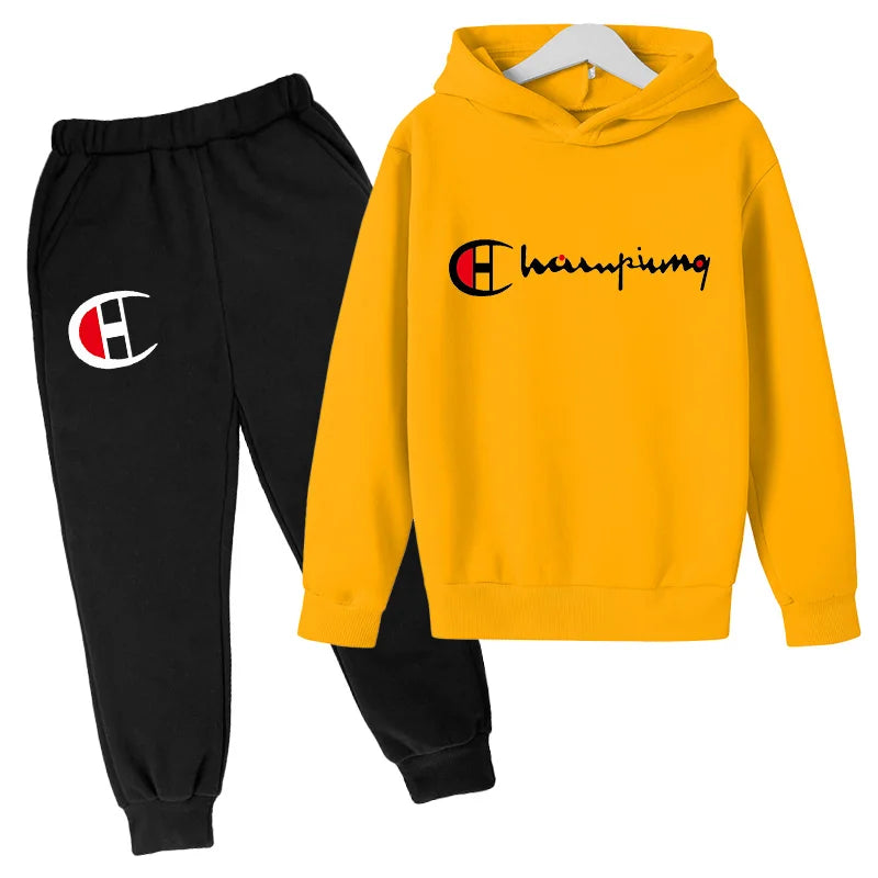 2023 kinder Frühjahr und Herbst Hoodie Anzug Jungen Outdoor Sport Kleidung Mädchen Jogging Hoodie + Hose Kleidung Mantel