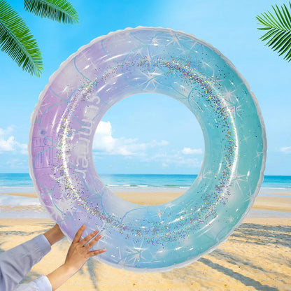 1pc Pailletten Starry Sky Schwimmen Ring Verdickt PVC Aufblasbare Schwimmen Kreis Für Strand Pool-Partys