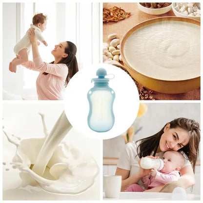 Resuable Breast Milk Storage Bags Silicone Leakproof Containers For Breastmilk Freezer Storing Fruit Purees Juice Accessories