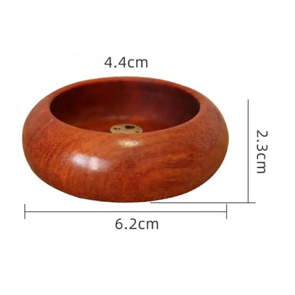 4 Holes Rosewood Incense Burner Stick Holder Bowl Shape Censer Home Decoration