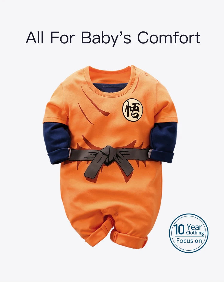 Frühling und Herbst Neugeborenenkostüm Rollenspiel Anime-Stil Coole Baumwolle Bequeme weiche Mädchen Jungen Langarm Baby Body