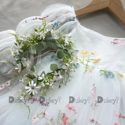 Neugeborenes Baby Mädchen Geburtstagskleid für Kleinkinder Stickerei Hochzeit Blumenmädchen Zeremonie Vestido für 1 Jahr Infantil Kleidung Kinder