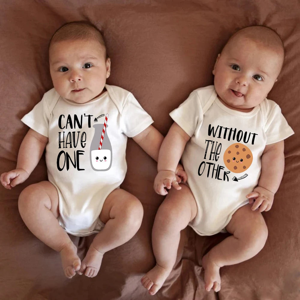 Can't Have One Without The Other Twin Baby Boys Clothes Bodysuits Cute Print Fashion Newborn Onesie Summer Ropa De Bebe Niña