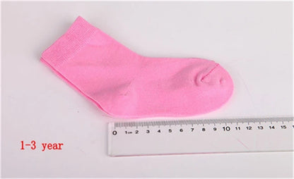 20 stück = 10 Paar Kinder Socken Frühling &amp; Herbst Baumwolle Hohe Qualität Candy Farben Mädchen Socken Mit Jungen Socken 1-9 jahre Kinder Socken