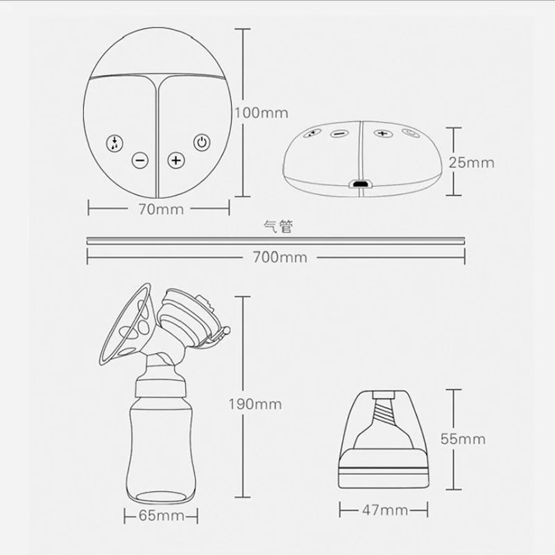 Doppelte elektrische Milchpumpen, leistungsstarke Brustwarzenabsaugung, elektrische USB-Milchpumpe mit Babymilchflasche, Kaltwärmekissen, Brustwarze