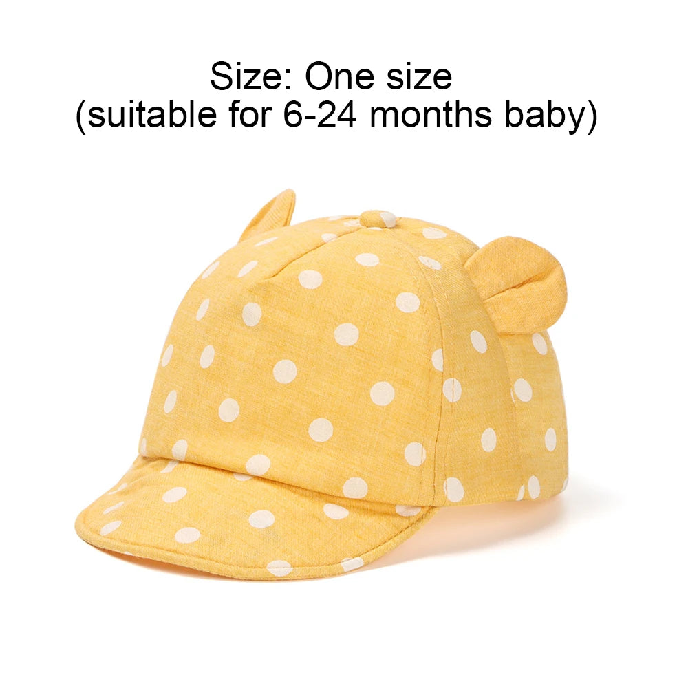 Baby's Casual Baseball Hat For 6-24Months Spring Summer Autumn Rabbit Ear Cap Dot Beach Caps Panama Cap Outdoor Children Sun Hat