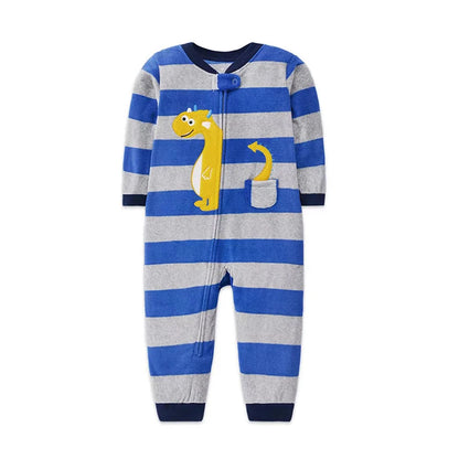 Winter Baby Clothes Pajamas Boy Girl Warm Infant Rompers Autumn Zipper Fleece Overall Animal Jumpsuit Clothing 9 12 18 24 months