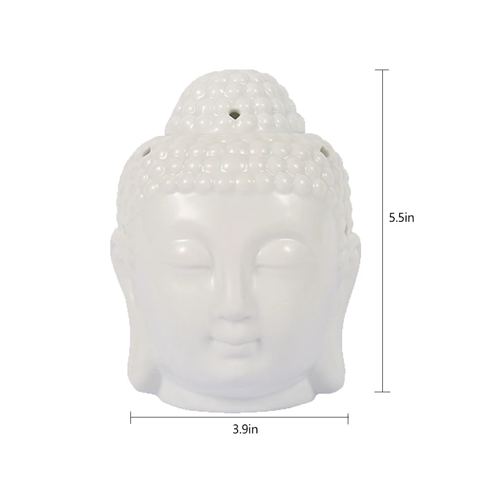 Buddha Head Essential Oil Burner Wax Melt Burners Aromatherapy Furnace Ceramic Oil Diffuser Tealight Candle Holders Ornament