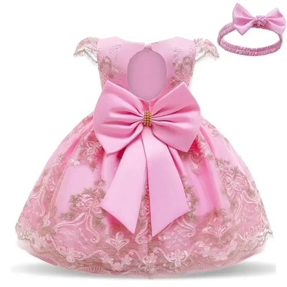 2024 Retro Neugeborenen Baby Mädchen Schneewittchen Prinzessin Kleid Backless Gericht Mädchen Geburtstag Hochzeiten Kleider Kinder Mädchen Party Kleid